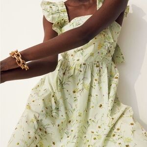 H&M Light Green Floral Midi Dress
